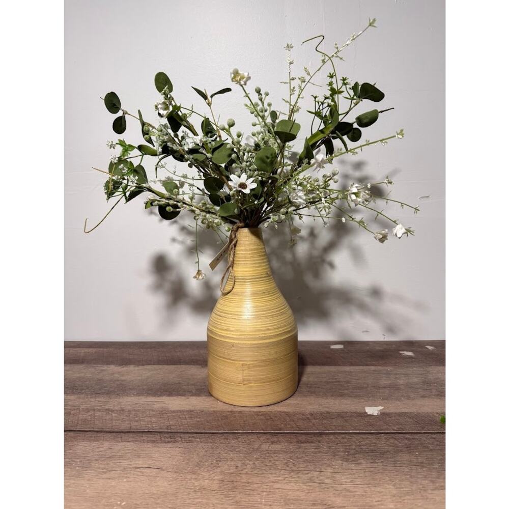 Bamboo Style Vase With Florals